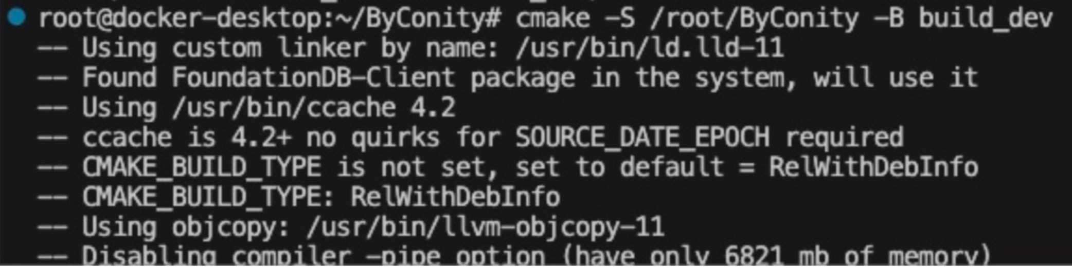 the directory where cmake runs